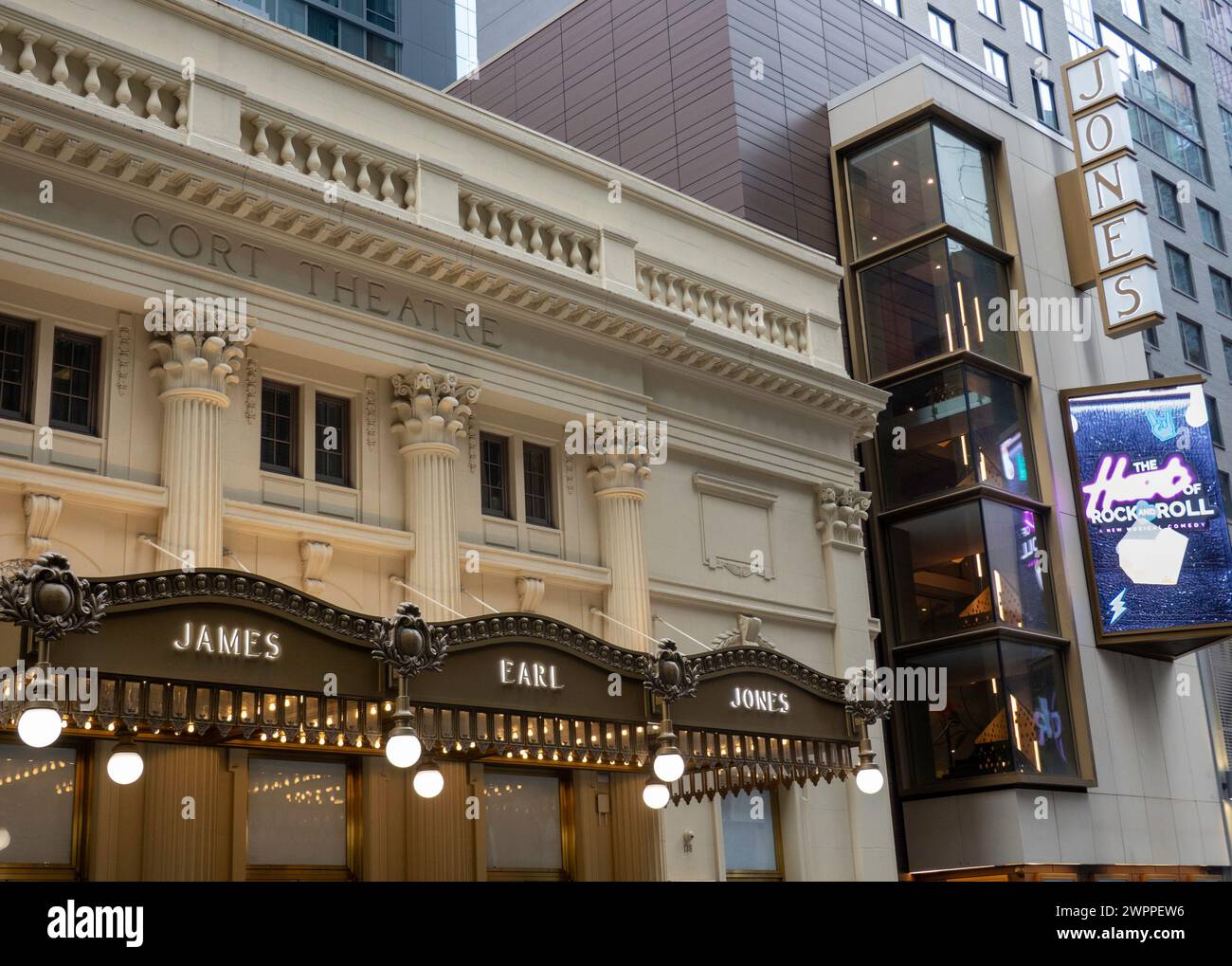 The James Earl Jones Theater features 'The Heart of Rock and Roll' Broadway musical, New York City, USA  2024 Stock Photo