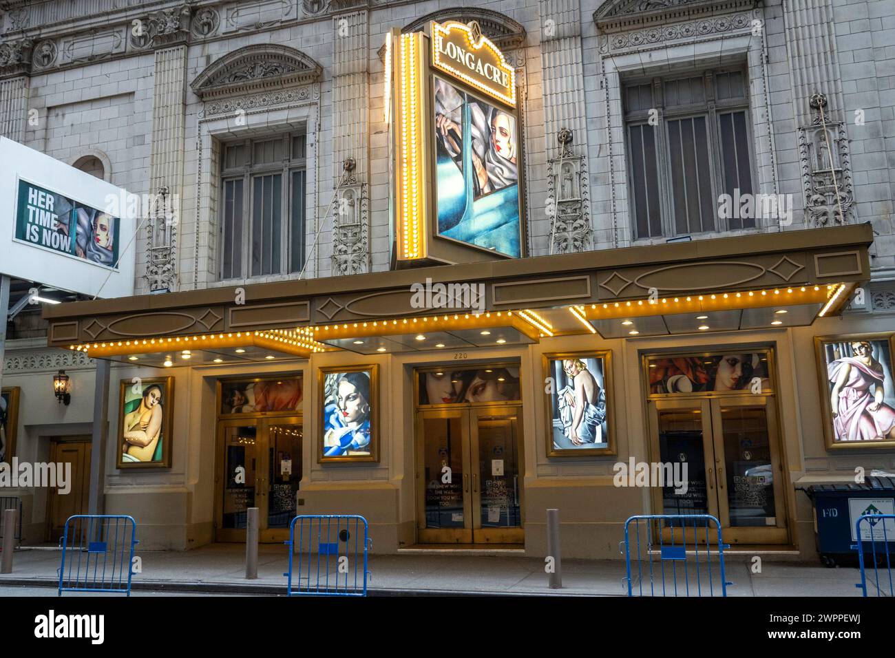 Longacre Theater with 'Lempicka' Marquee, NYC  2024 Stock Photo