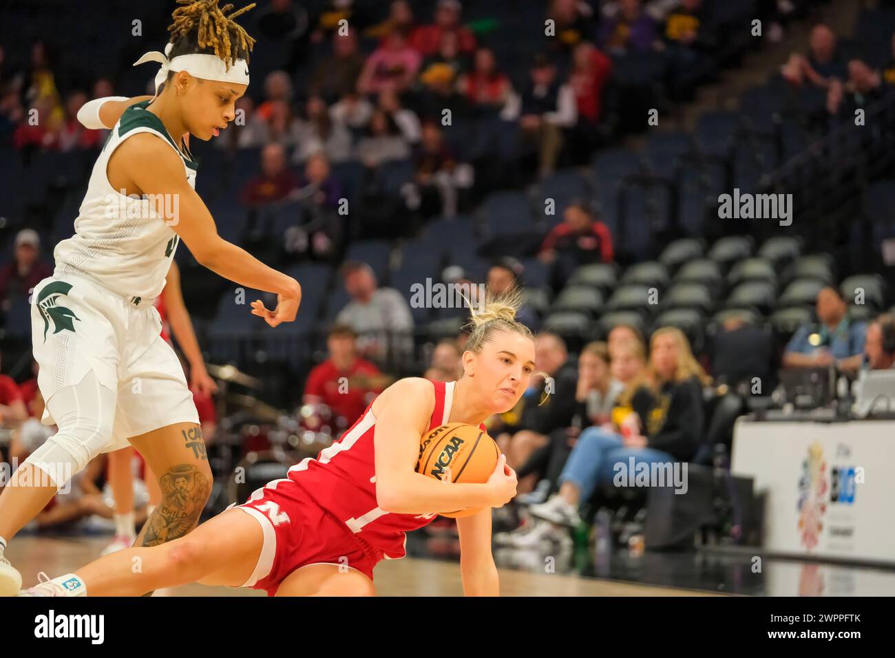 Minneapolis, Minnesota, USA. 8th Mar, 2024. Nebraska Cornhuskers guard