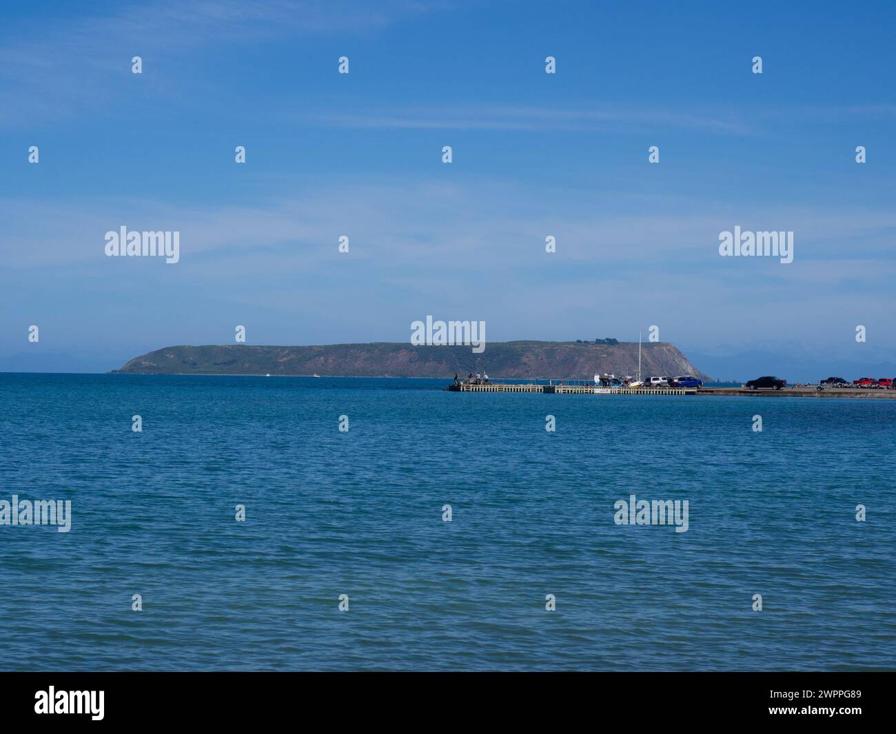 Across The Sea To Mana Island Kapiti Coast Stock Photo