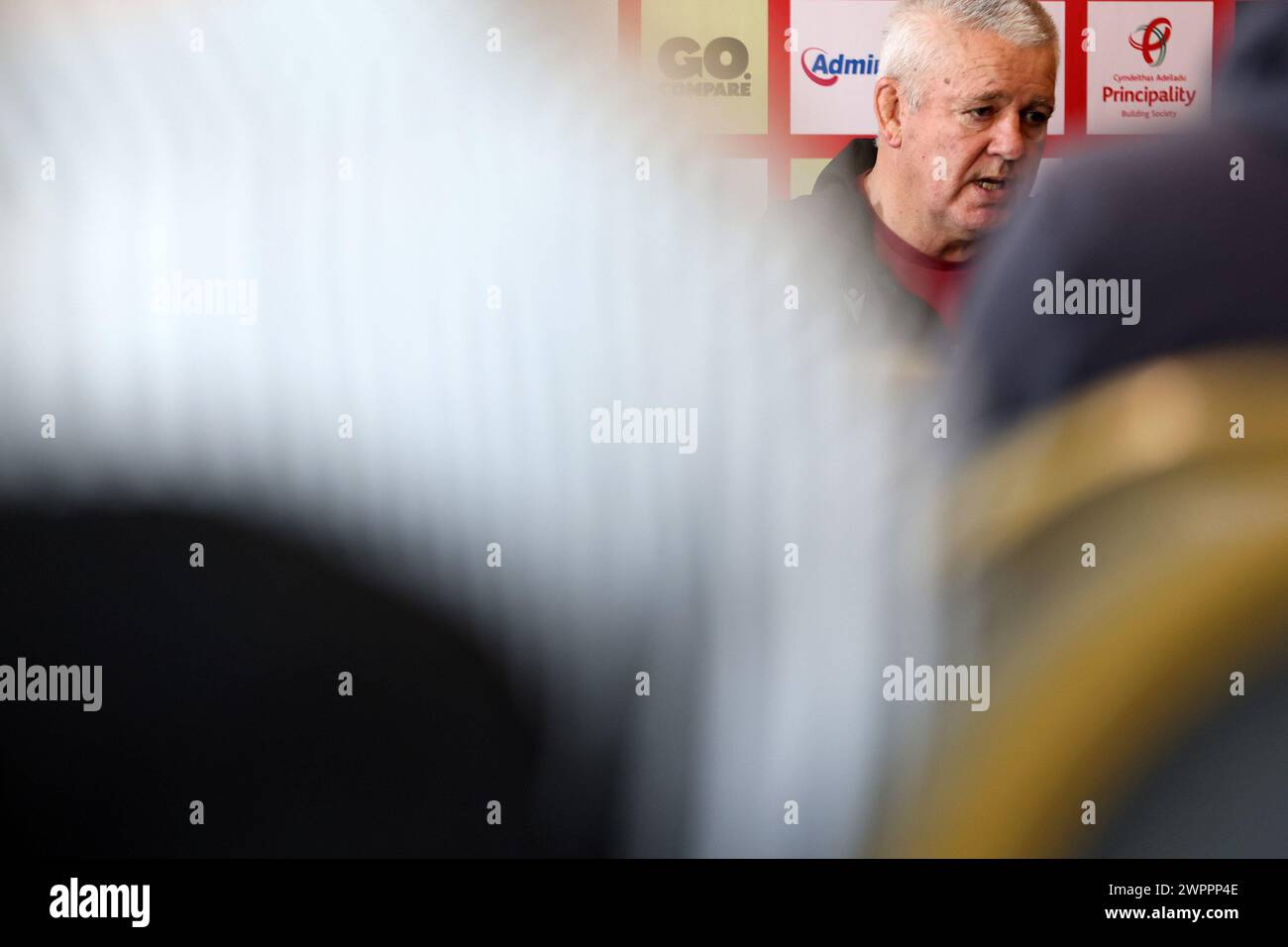 Cardiff, UK. 08th Mar, 2024. Warren Gatland, Wales rugby team head coach. Wales rugby team announcement press conference at the Vale Resort, Vale of Glamorgan on Friday 8th March 2024. The Wales team is announced for their Guinness six nations match against France this weekend. pic by Andrew Orchard/Andrew Orchard sports photography/ Alamy Live News Credit: Andrew Orchard sports photography/Alamy Live News Stock Photo