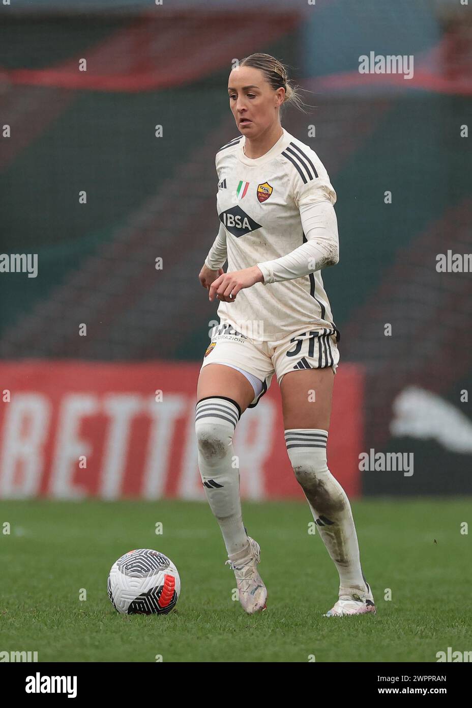 Milan, Italy. 3rd Mar, 2024. Sanne Troelsgaard of AS Roma during the Coppa Italia Femminile Semi-Final - 1st Leg - match at Vismara PUMA House of Football, Milan. Picture credit should read: Jonathan Moscrop/Sportimage Credit: Sportimage Ltd/Alamy Live News Stock Photo