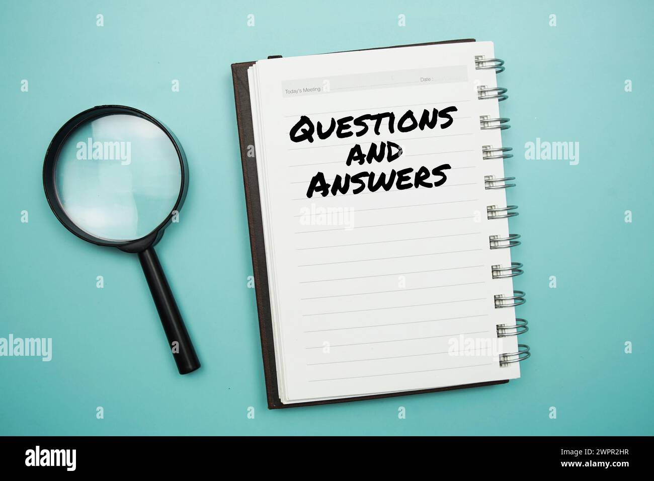 Questions and Answers text message typography text in a notebook on ...