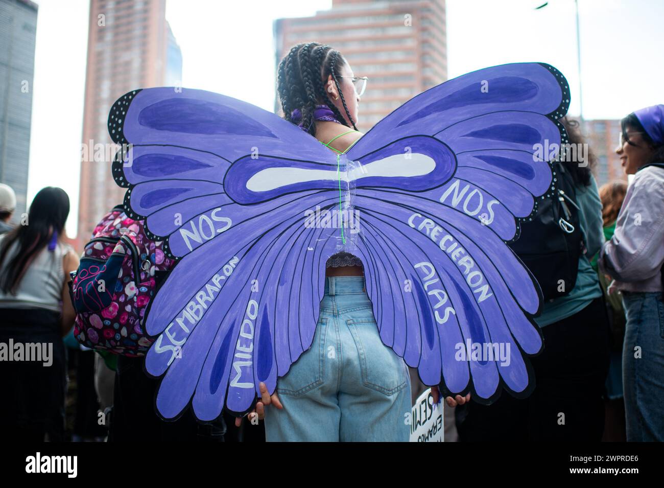 Bogota, Colombia. 08th Mar, 2024. Women take part during the international women's day demonstrations in, Bogota, Colombia on March 8, 2024. Photo by: Chepa Beltran/Long Visual Press Credit: Long Visual Press/Alamy Live News Stock Photo