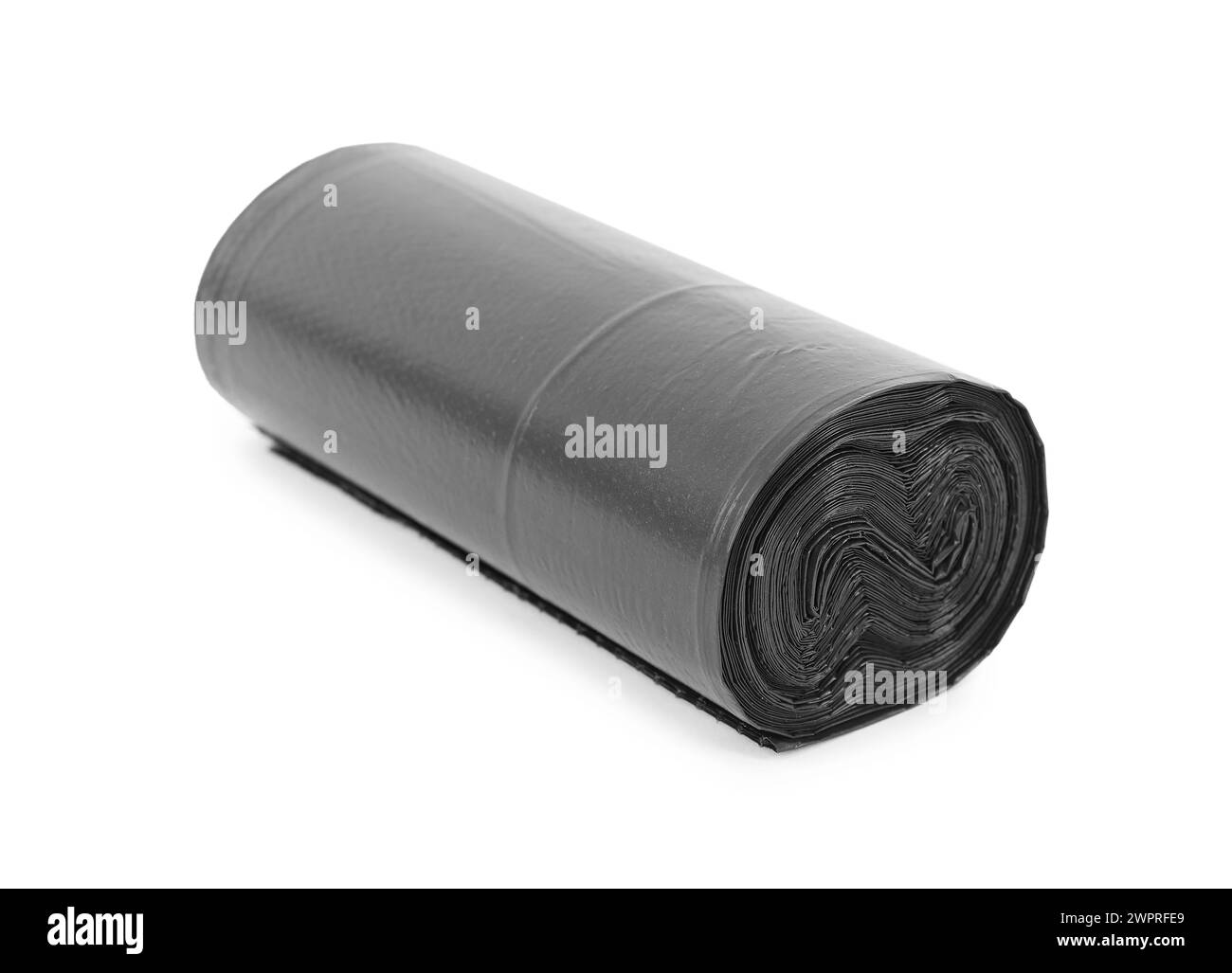 Roll of black garbage bags isolated on white Stock Photo - Alamy