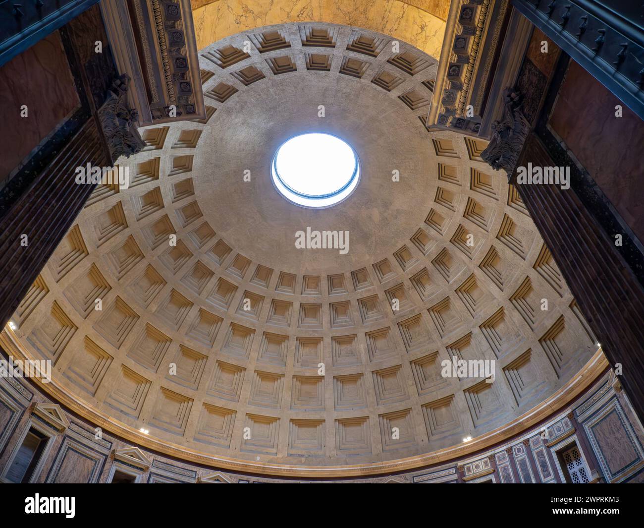 Famous Dome In Rome Dome of the Pantheon in Rome, Italy Stock Photo - Alamy