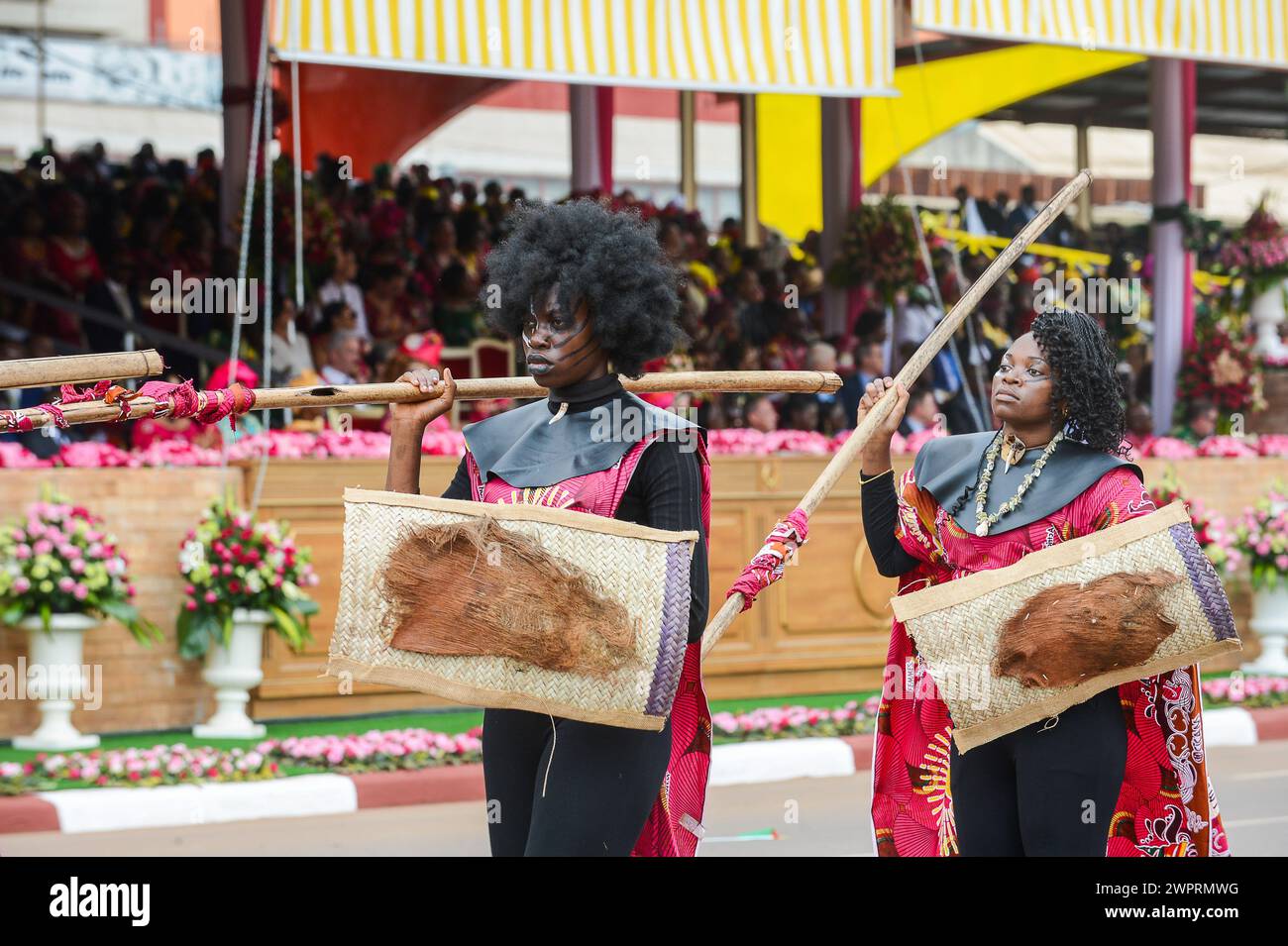 Yaounde, Cameroon. 8th Mar, 2024. Women parade on International Women's