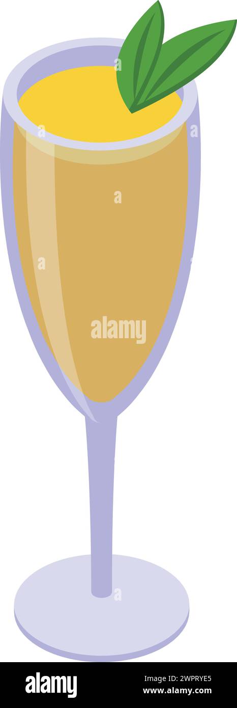 Alcoholic cocktail icon isometric vector. Summer drink lime. Alcohol glass Stock Vector