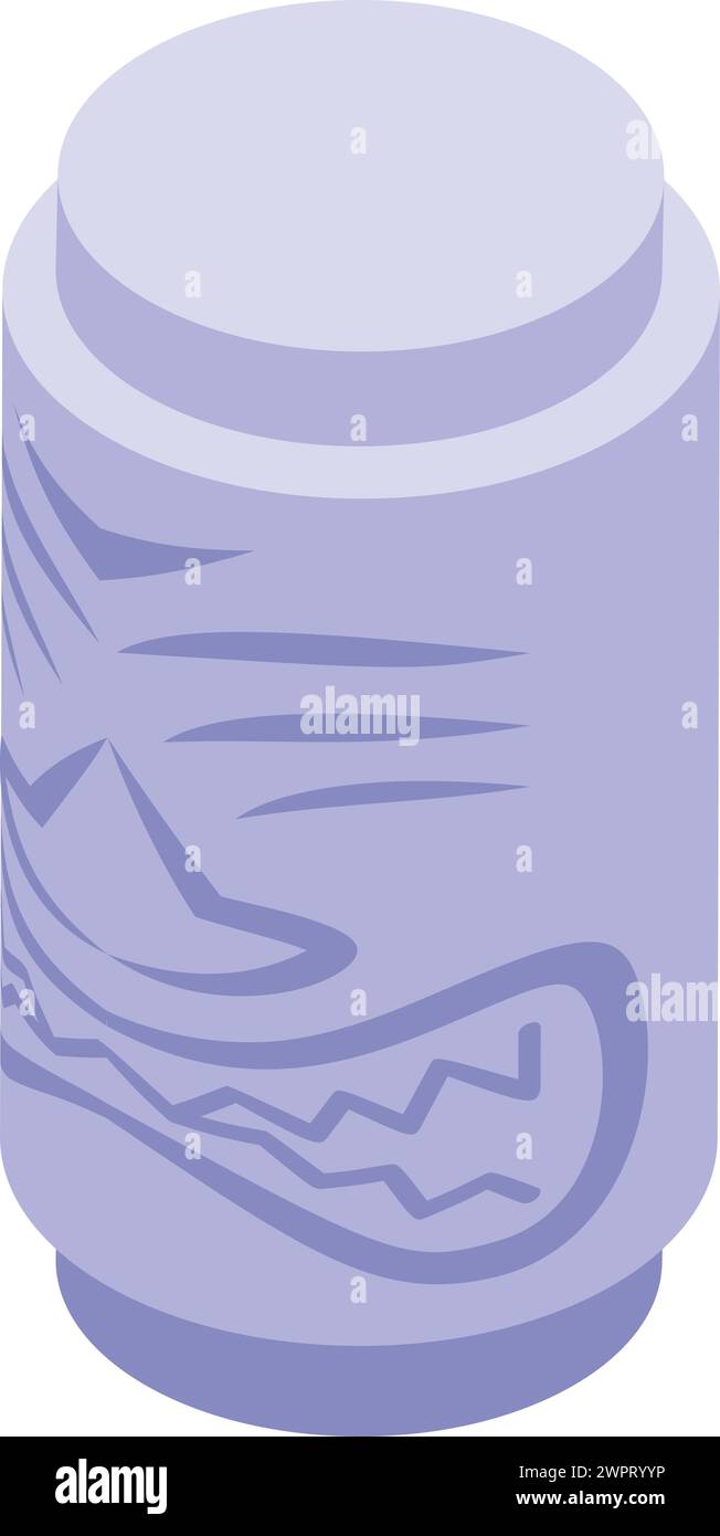 White stone totem icon isometric vector. Inca idol. Alaska native ...