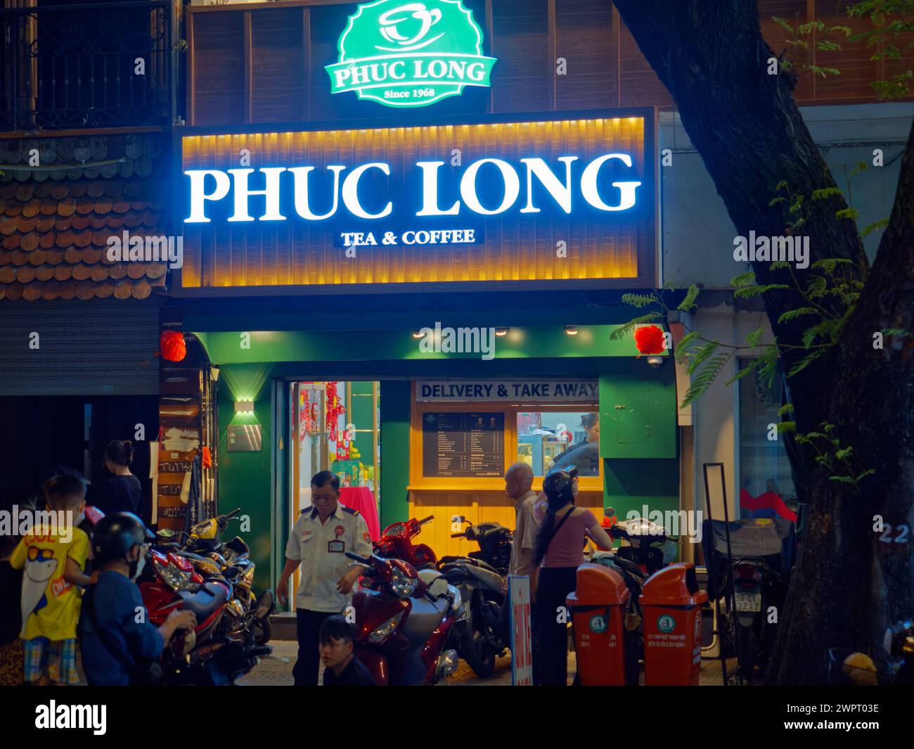Small Shops at Night Ho Chi Minh City Vietnam TV000604 Stock Photo