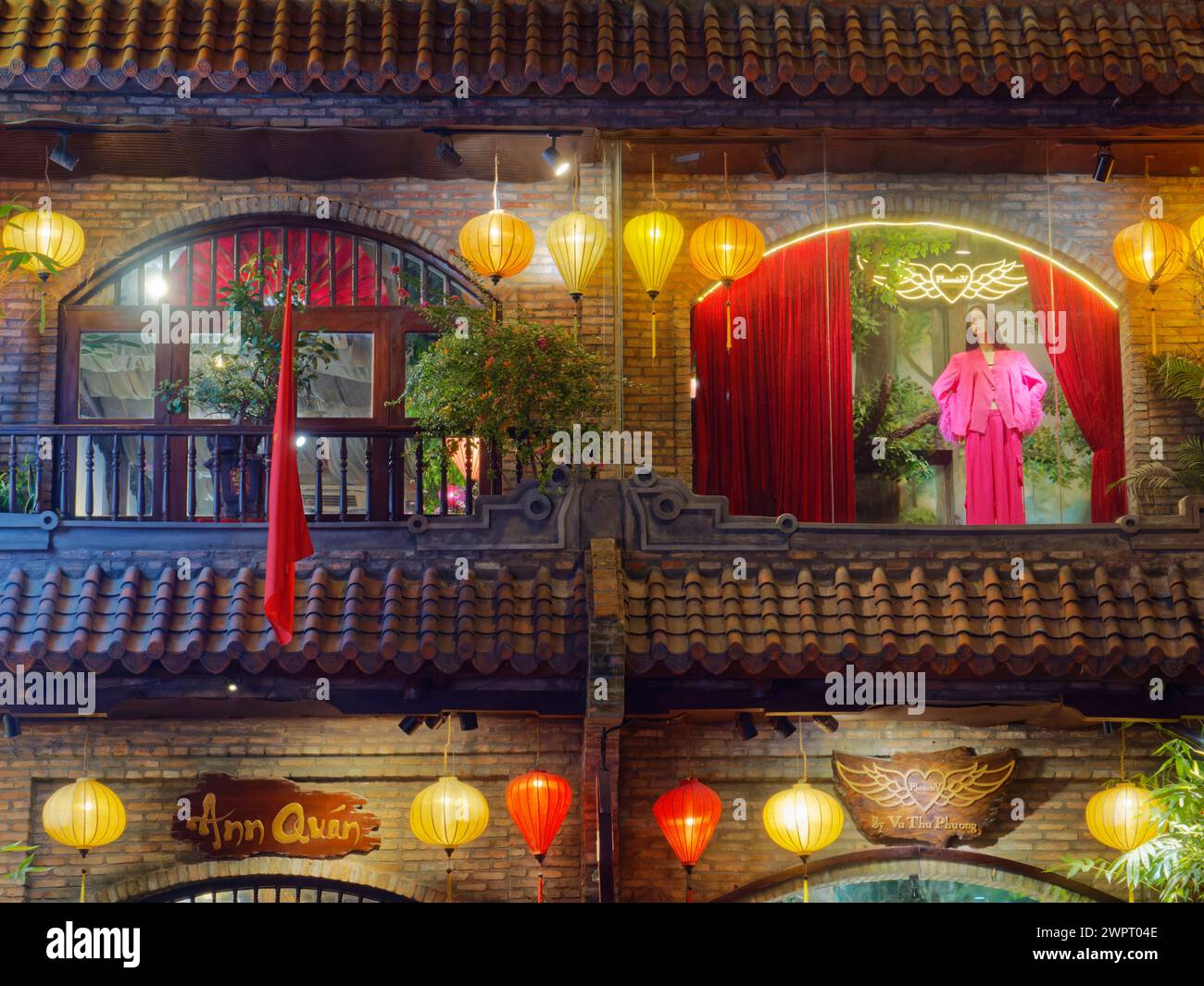 Small Shops at Night Ho Chi Minh City Vietnam TV000606 Stock Photo