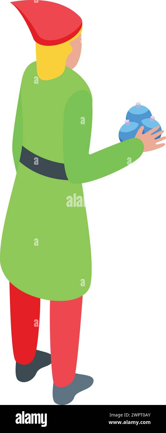 Elf character icon isometric vector. Little mythical elfin. Enchanting ...
