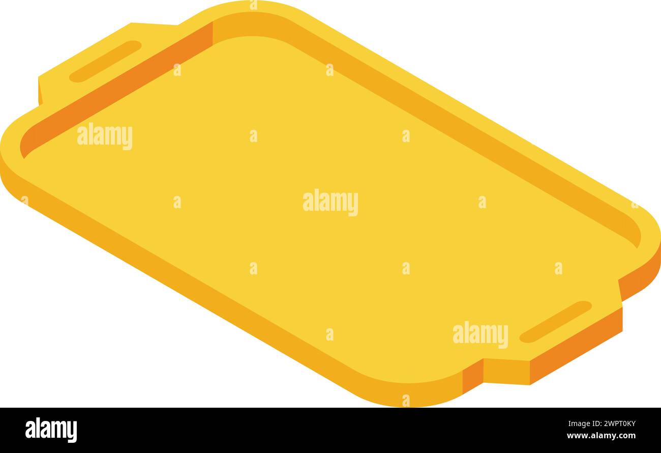 Kitchen meal tray icon isometric vector. Banquet serving plate ...