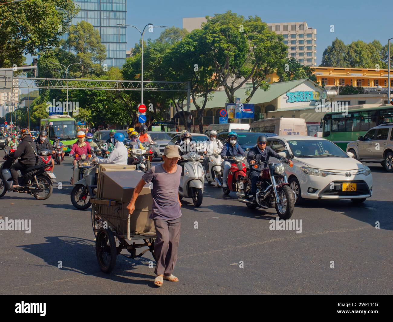 Motorbike Traffic Ho Chi Minh City Vietnam TV000699 Stock Photo