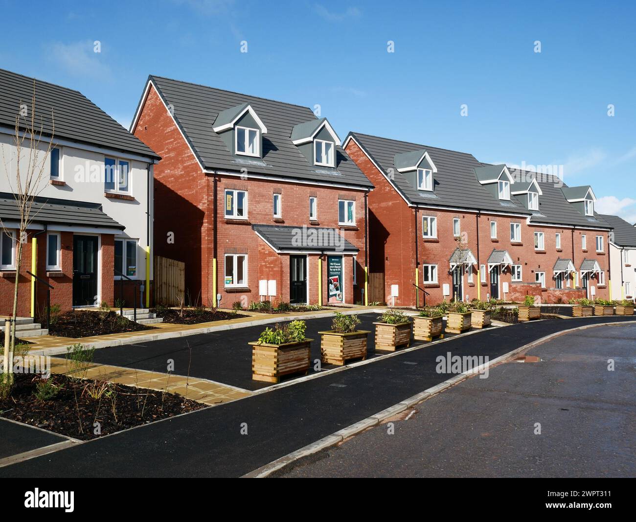 New build housing built by housebuilder Persimmon. Cullompton, Devon UK Stock Photo