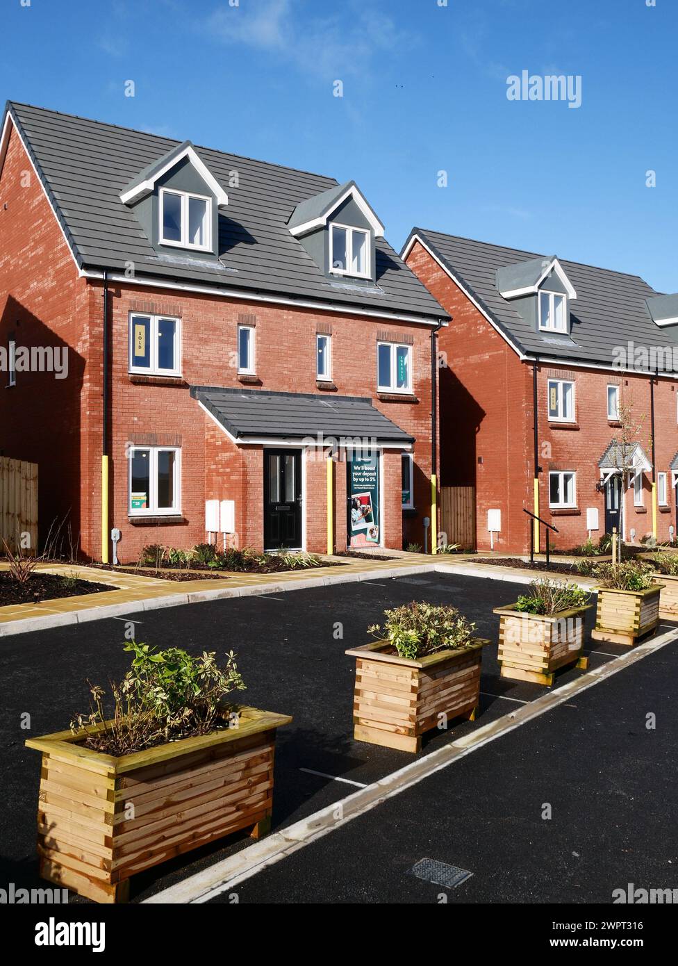 New build housing built by housebuilder Persimmon. Cullompton, Devon UK Stock Photo