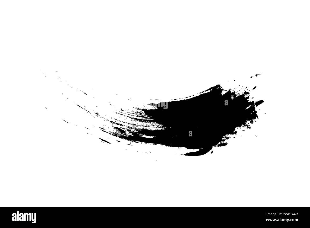 Enso zen curved brush stroke japanese brush symbol vector illustration. Stock Vector