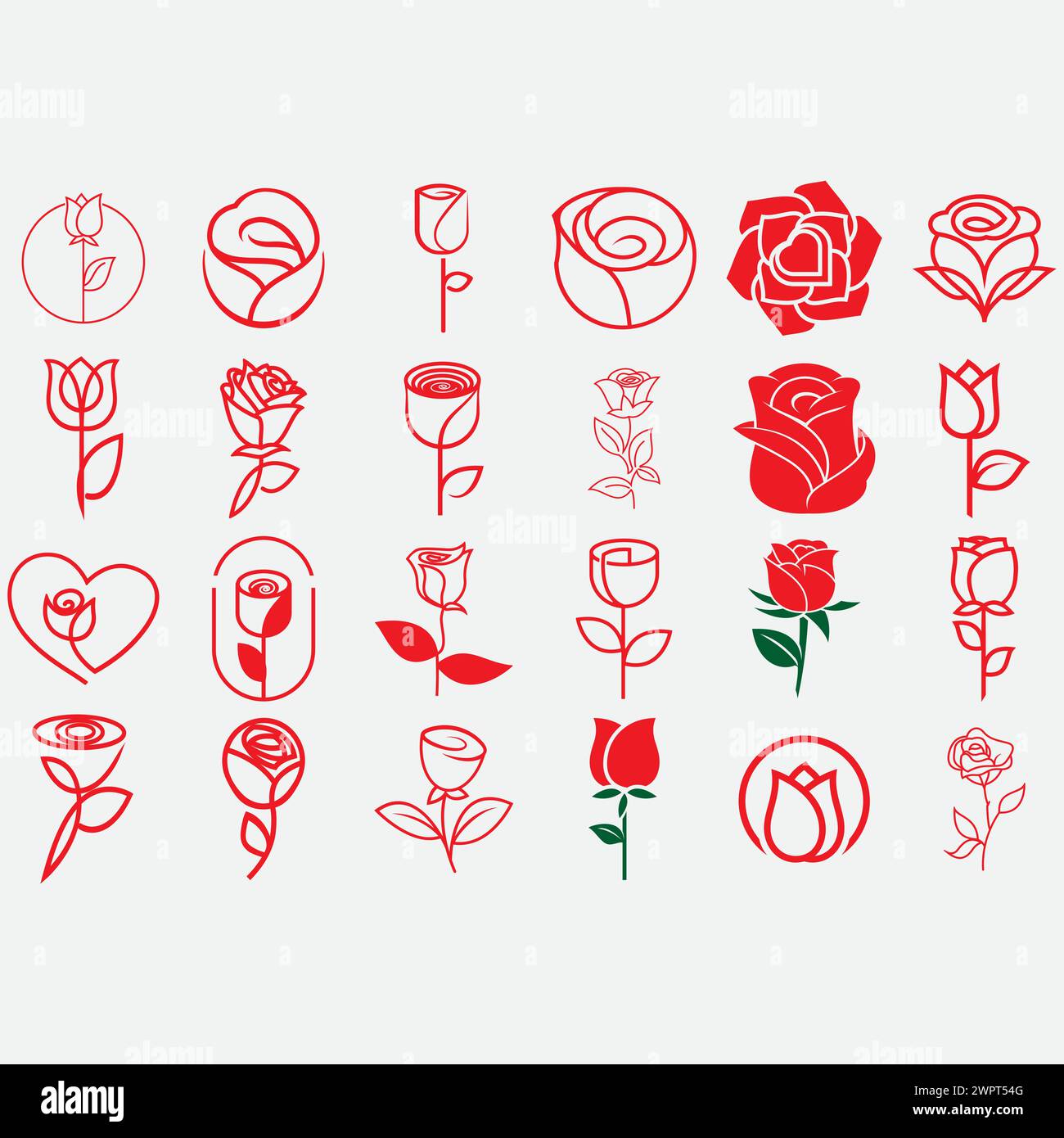 vector collection of rose flower logos Stock Vector Image & Art - Alamy