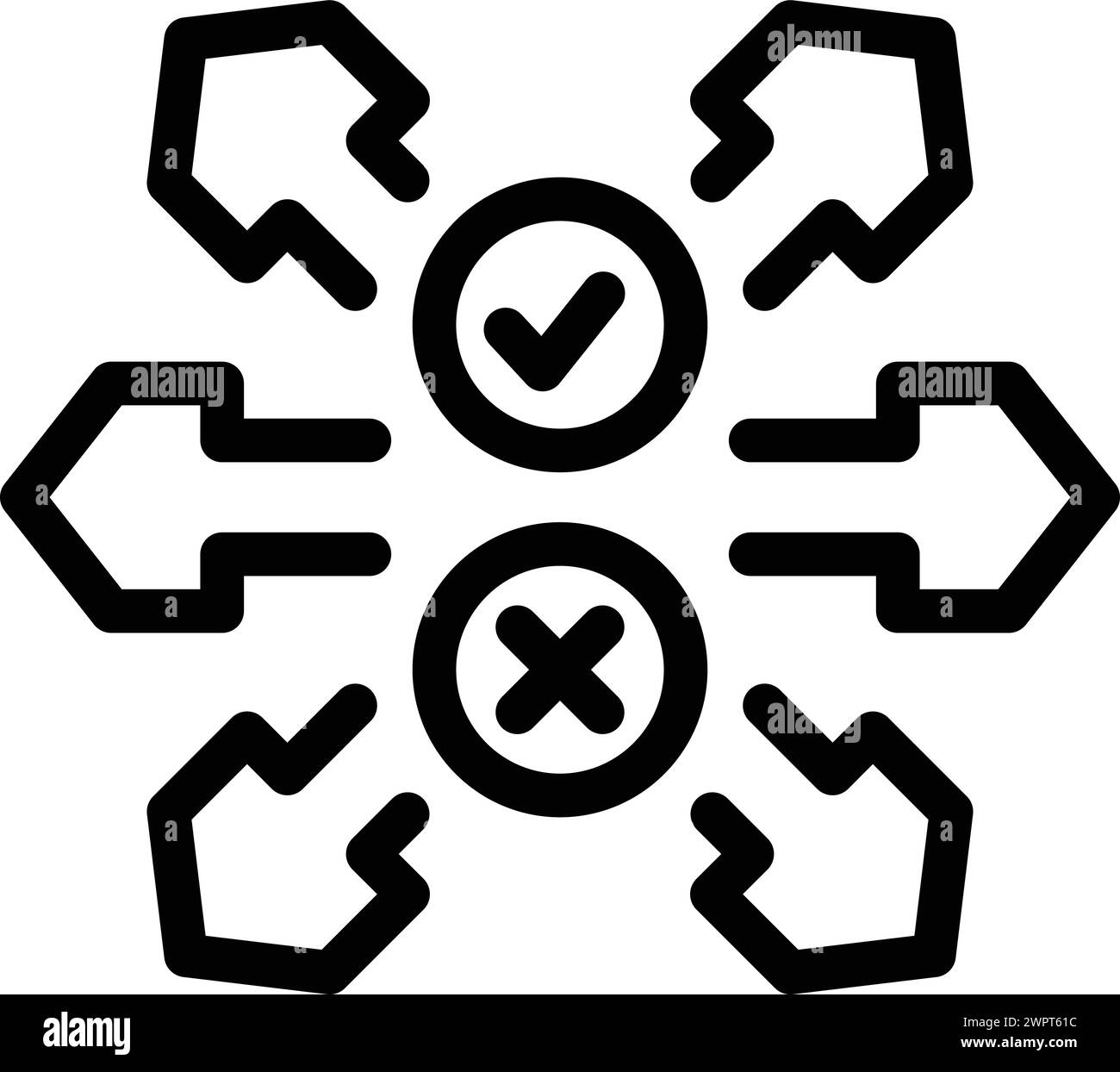 Solutions analysis icon outline vector. Business brainstorming strategy ...