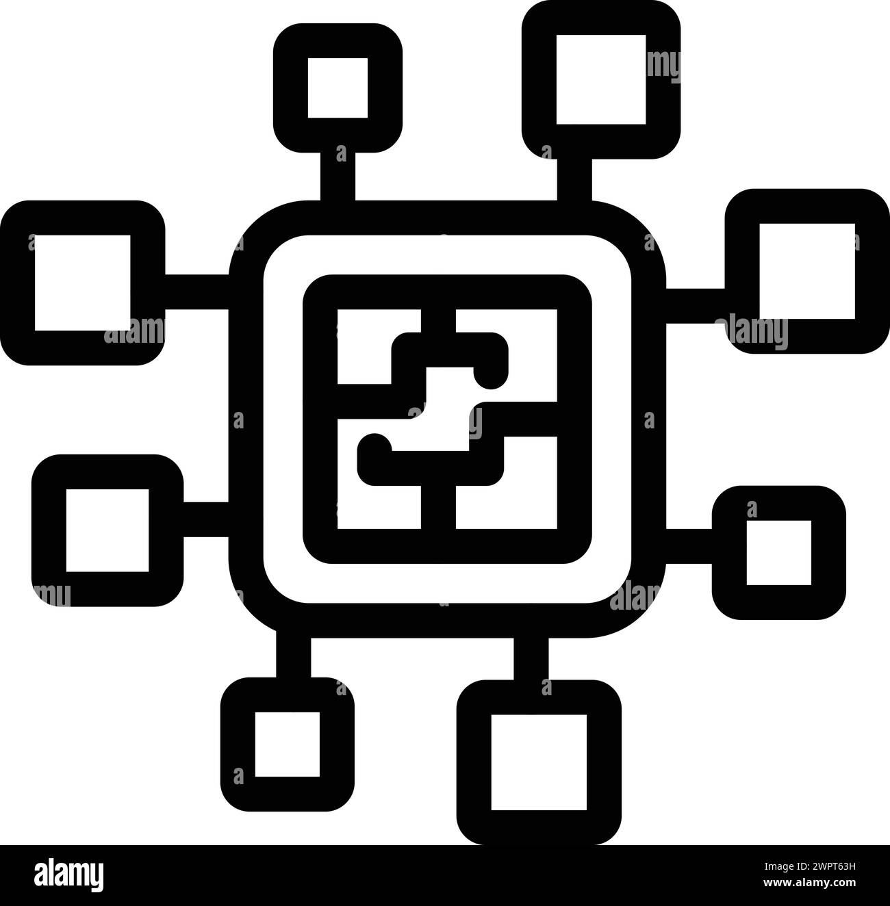 Brainstorming technique icon outline vector. Strategic idea generation. Collaborative logic forum Stock Vector