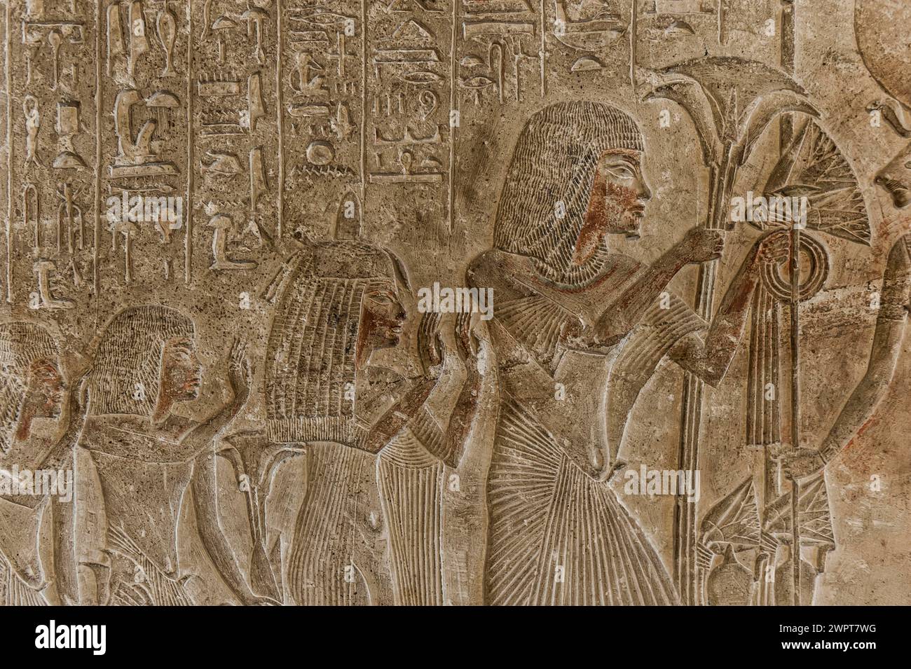 Hieroglyphs on a plate as a relief, message, drawing, Egyptian, kingdom, antiquity, world history, history, tradition, culture, cultural history Stock Photo