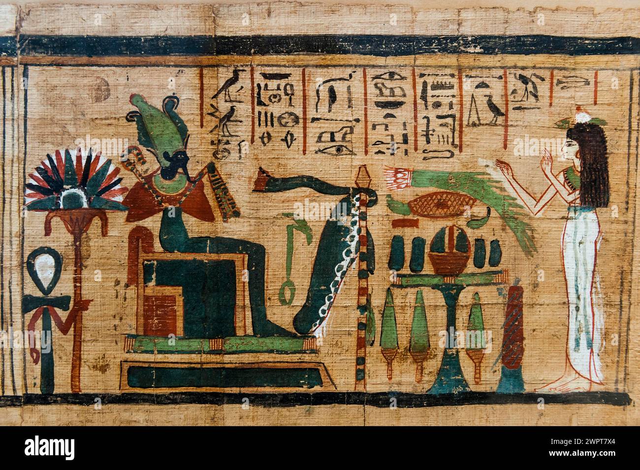Hieroglyphs on papyrus, message, drawing, Egyptian, kingdom, antiquity, world history, history, tradition, culture, cultural history, stone, sign Stock Photo