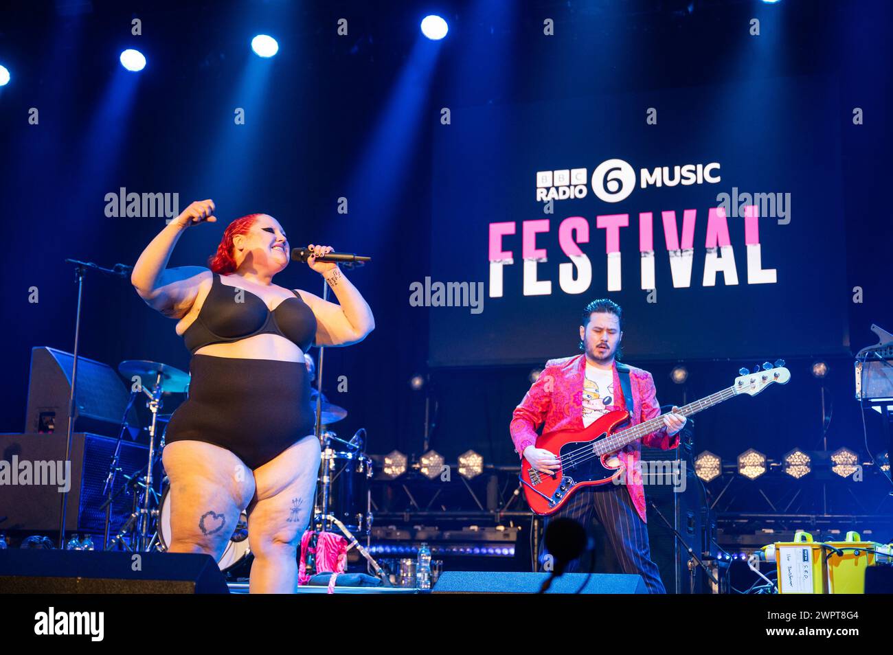 Manchester, UK. 08th March 2024. Beth Ditto performs at the Manchester Victoria Warehouse on the 2nd night of the BBC 6 music Festival 2024. Stock Photo