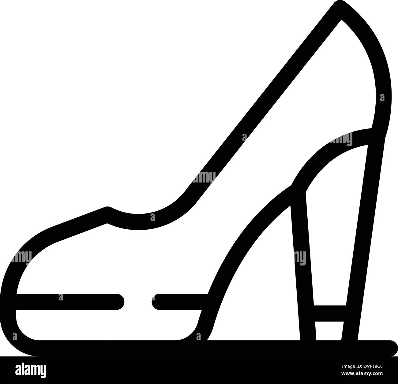 Tall heels icon outline vector. Feminine chic footwear. Refined stylish