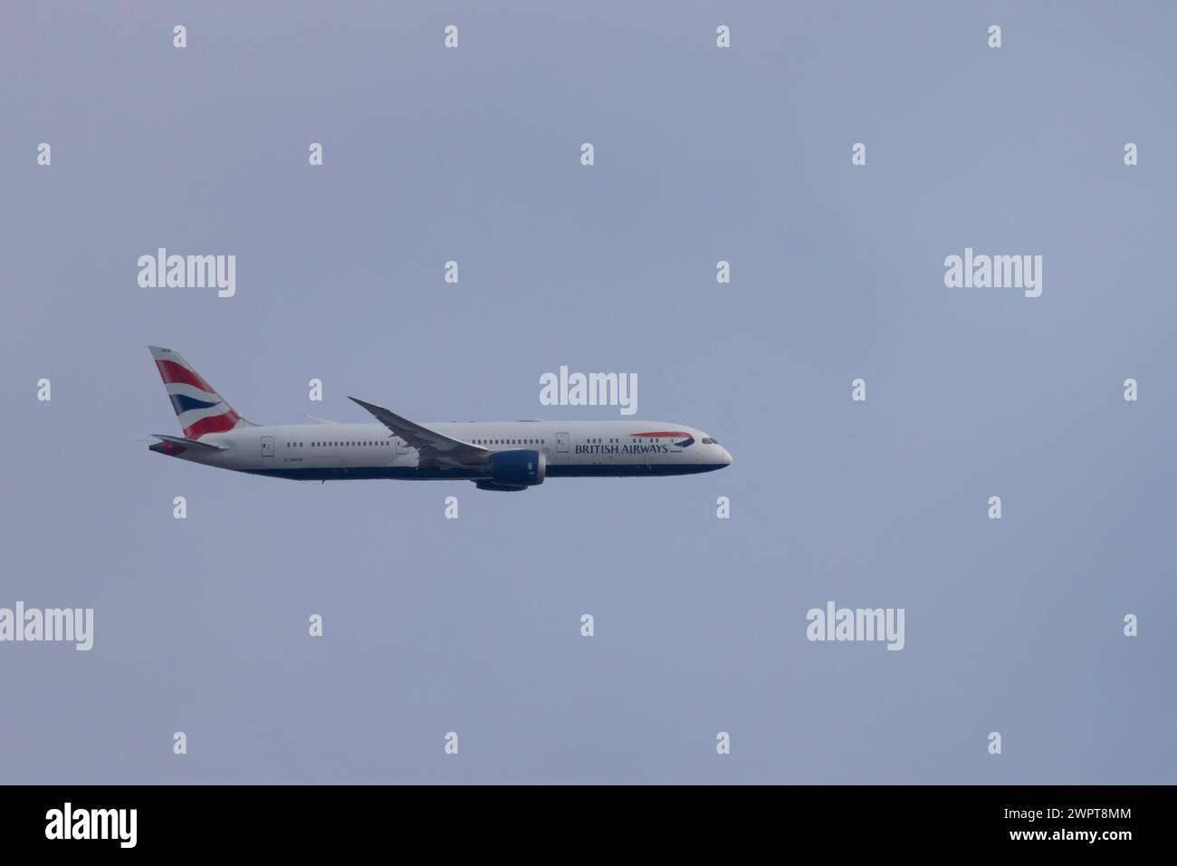 Boeing 787-9 Dreamliner aircraft of British airways in flight, London ...