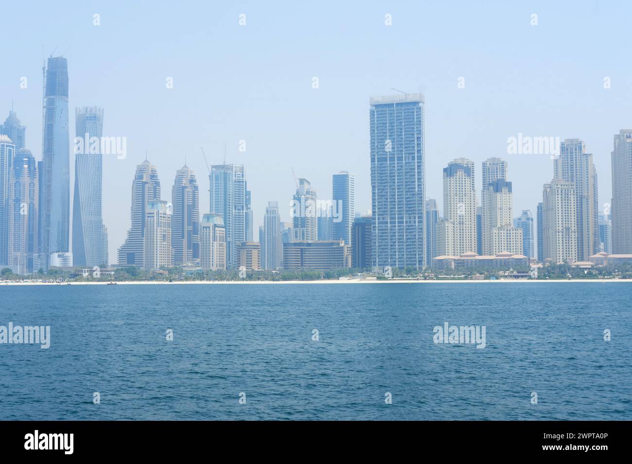 Sunny Day Over Dubai s High rise Urban Beachfront Dubai UAE August