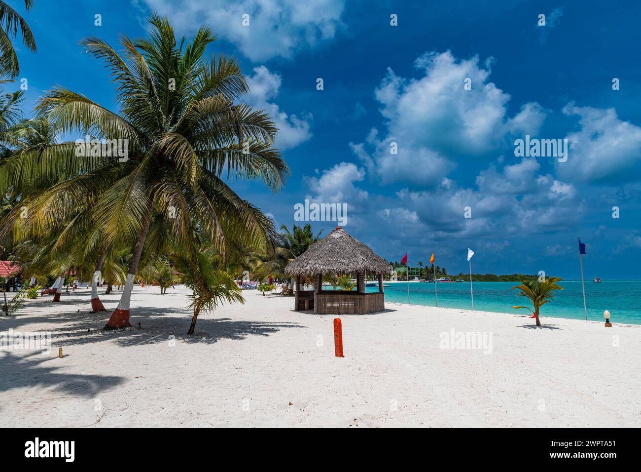 White sand beach on Bangaram island, Lakshadweep archipelago, Union territory of India Stock Photo