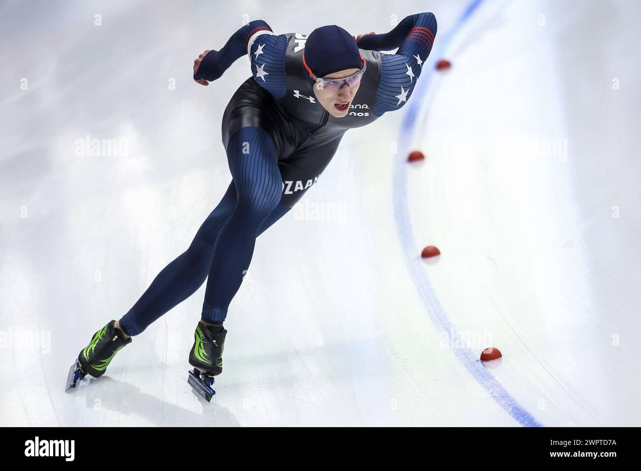 INZELL Jordan Stolz (USA) during the 500 meters at the World Allround