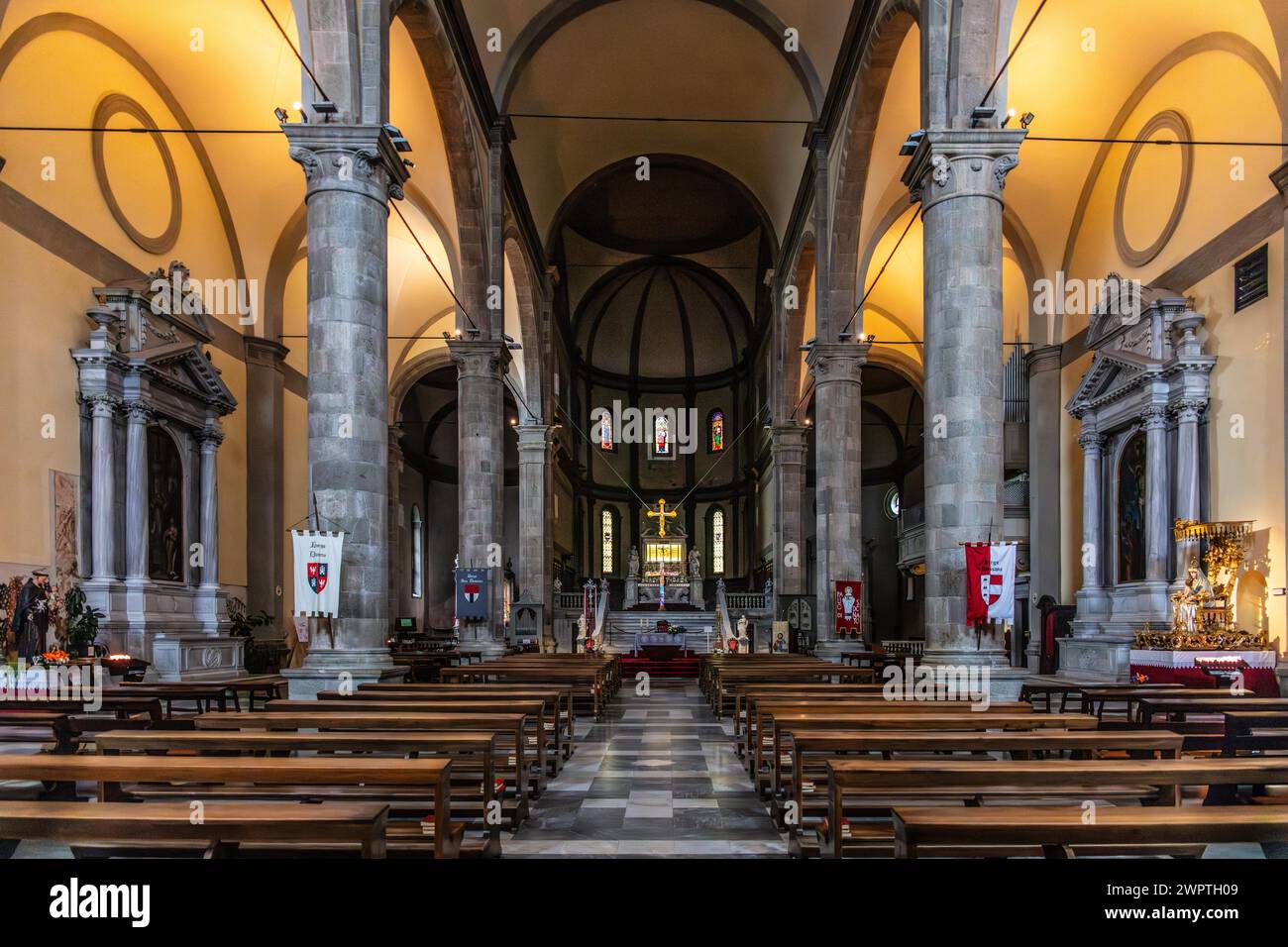 Nave, Cathedral of Santa Maria Assunta, 14th century, Cividale del Friuli, city with historical treasures, UNESCO World Heritage Site, Friuli, Italy Stock Photo