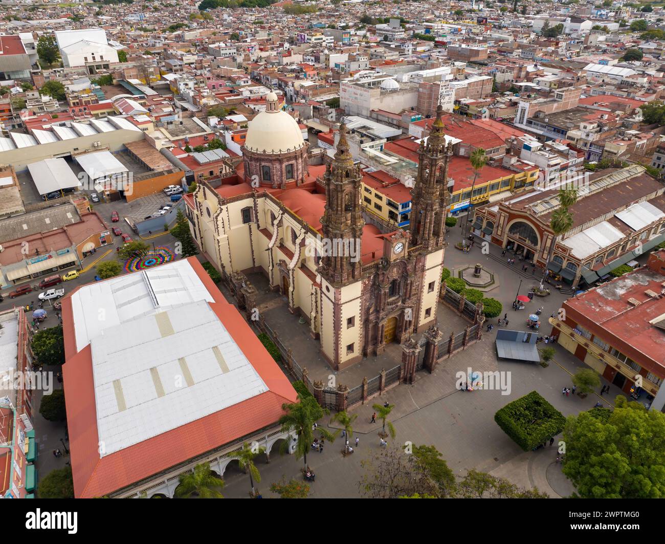 A scenic aerial view of the Zamora, Michoacan, Mexico Stock Photo