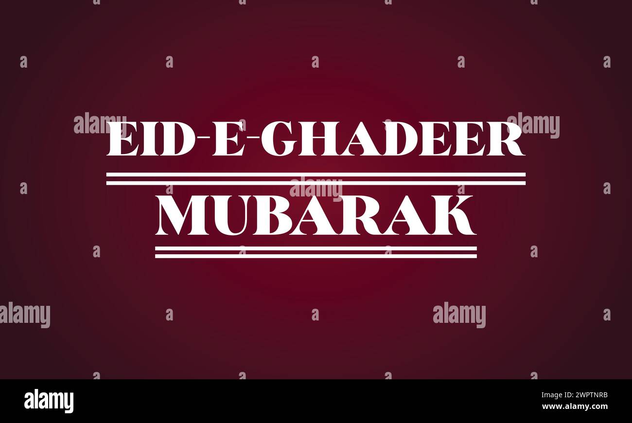 Eid e ghadeer mubarak stylish text illustration design Stock Vector