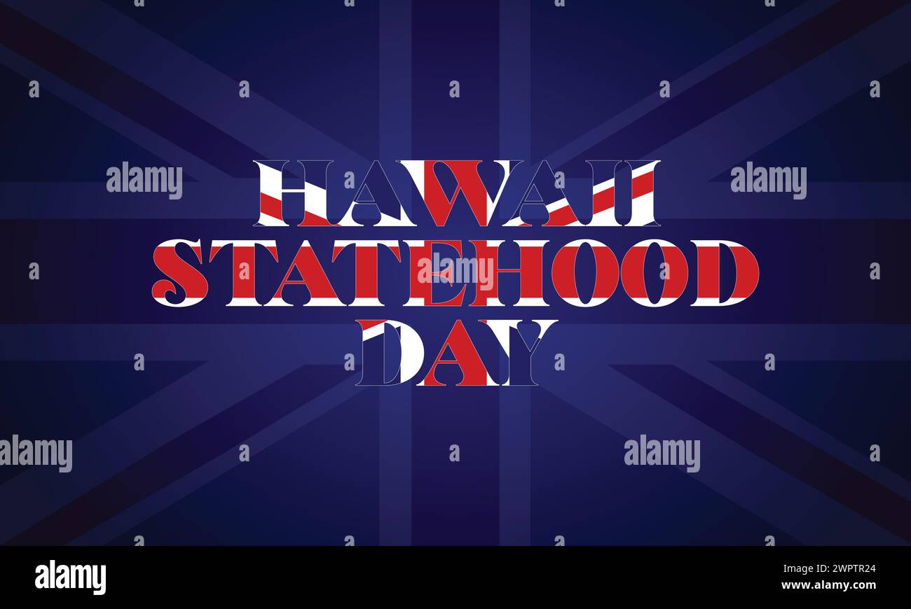 Hawaii Statehood Day stylish text illustration design Stock Vector