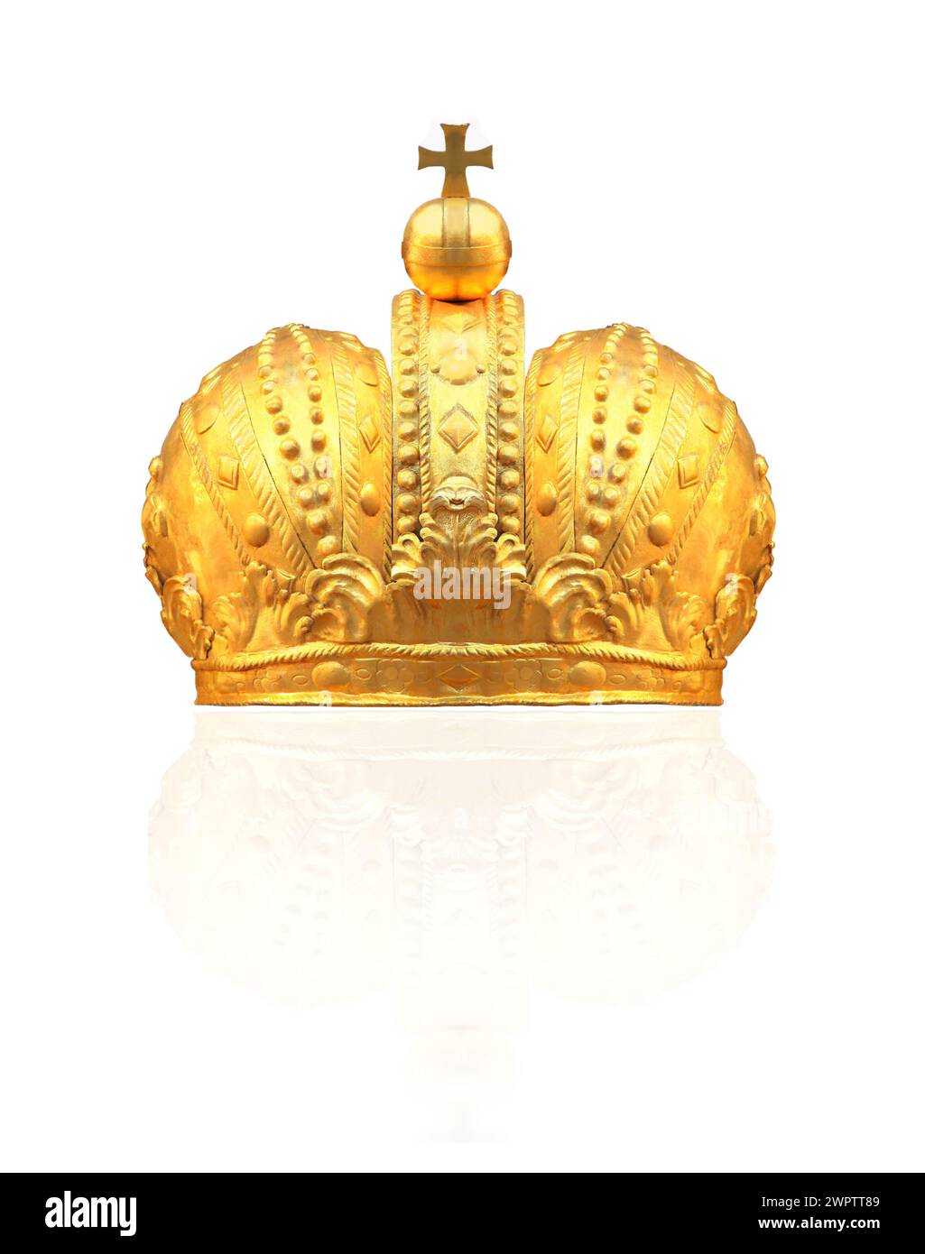 isolated gold crown on a white background Stock Photo - Alamy