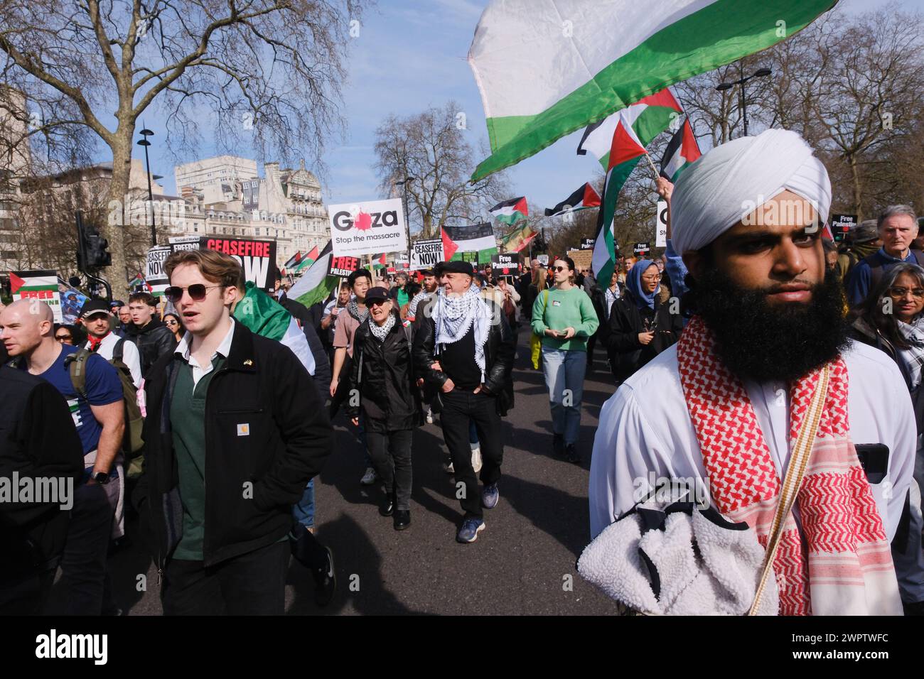 Hyde Park Corner, London, UK. 9th Mar 2024. The National March for