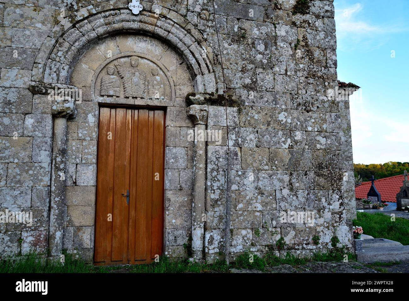 Church of San Paio de Muradelle, Chantada, Lugo, Spain Stock Photo