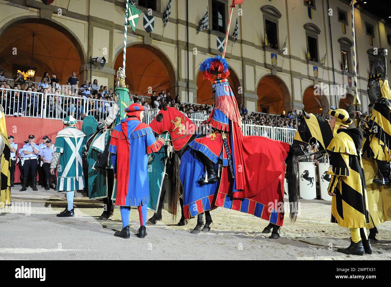 Giostra del saracino di Arezzo, rievocazione storica/Arezzo's Saracen Joust, historical evocation Stock Photo