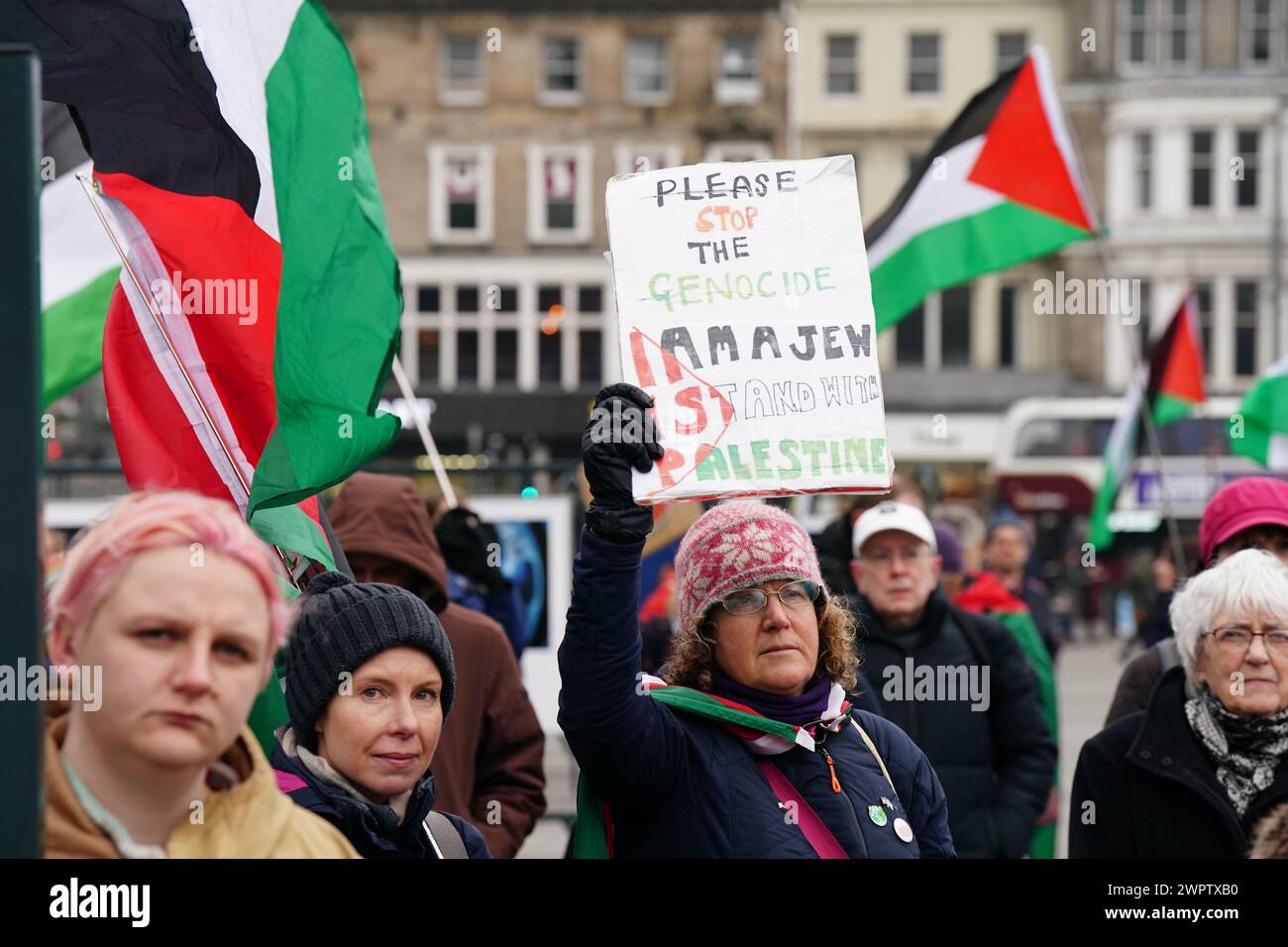Scottish palestine solidarity campaign edinburgh 2024 hi-res stock