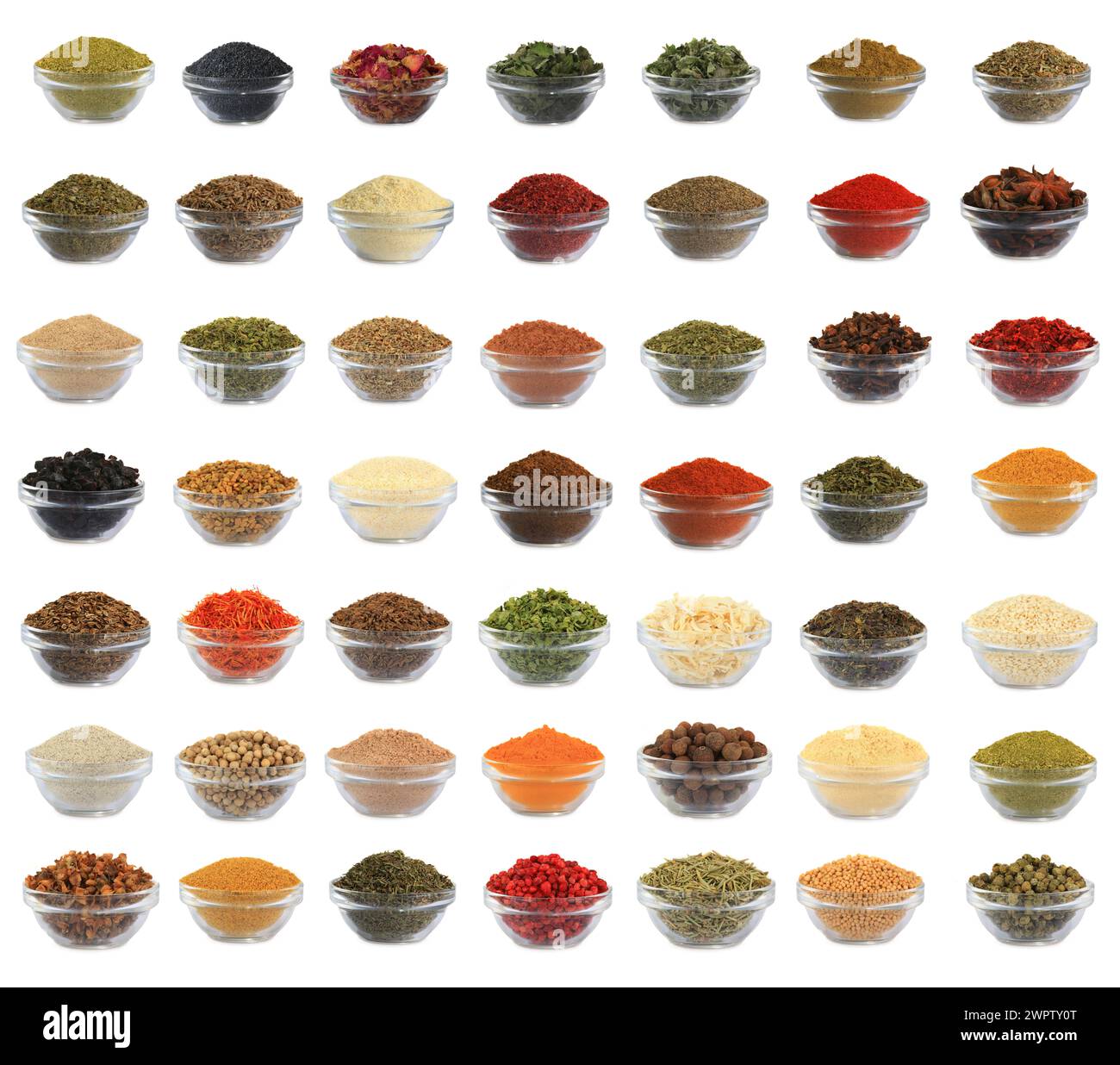 collage spices isolated on a white background Stock Photo - Alamy