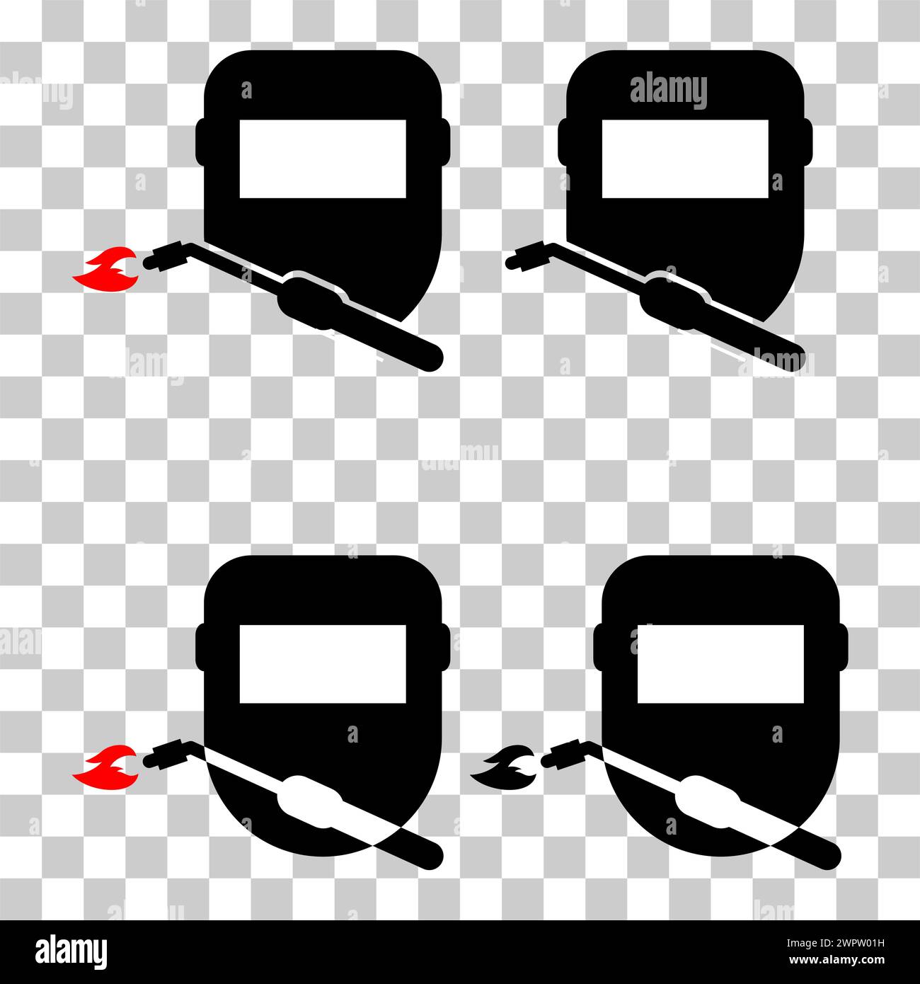 Set of Welding technology icon, metal tool equipment symbol, safe weld ...