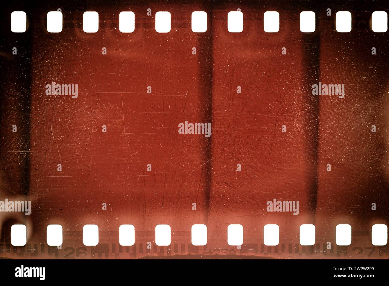 Dusty and grungy 35mm film texture or surface. Perforated scratched ...