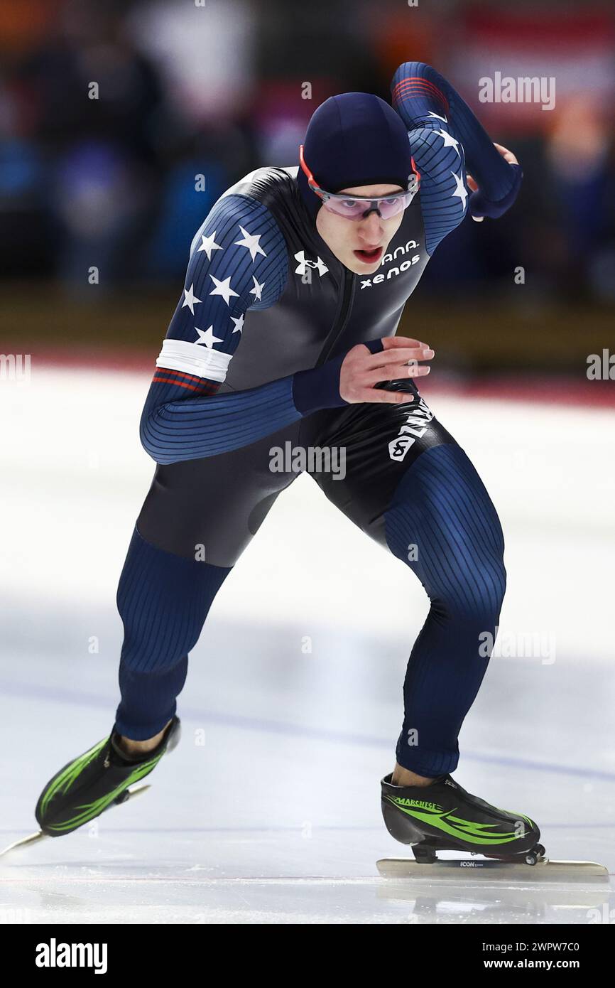 INZELL Jordan Stolz (USA) during the 5000 meters at the World
