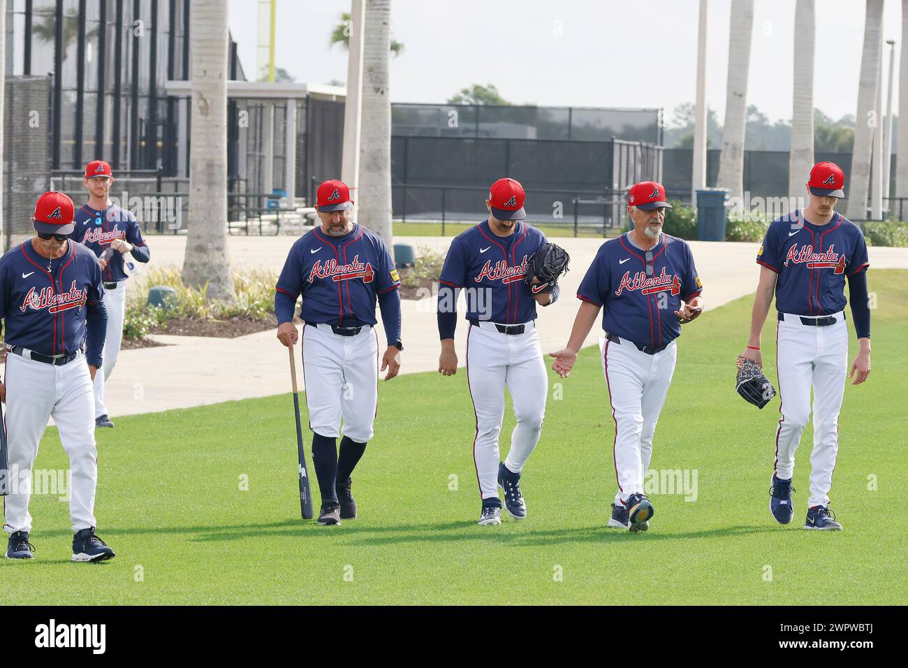 NORTH PORT, FL MARCH 09 The Braves coaches, Atlanta Braves starting pitcher Spencer Strider