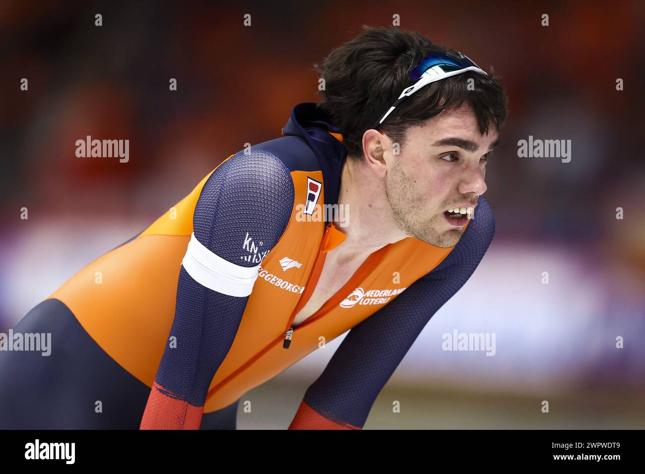 INZELL Patrick Roest (NED) looks at the scoreboard after the 5000