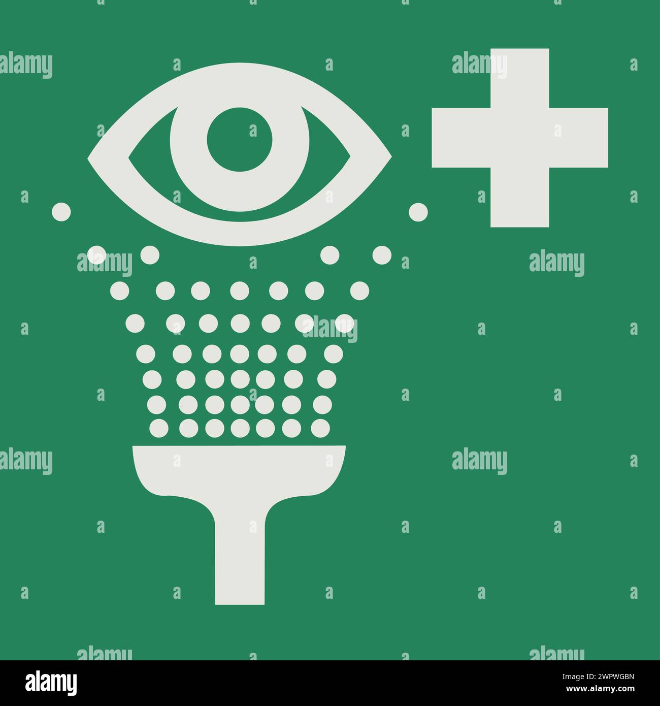 SAFETY CONDITION SIGN PICTOGRAM, EYEWASH STATION ISO 7010 – E011 Stock Vector