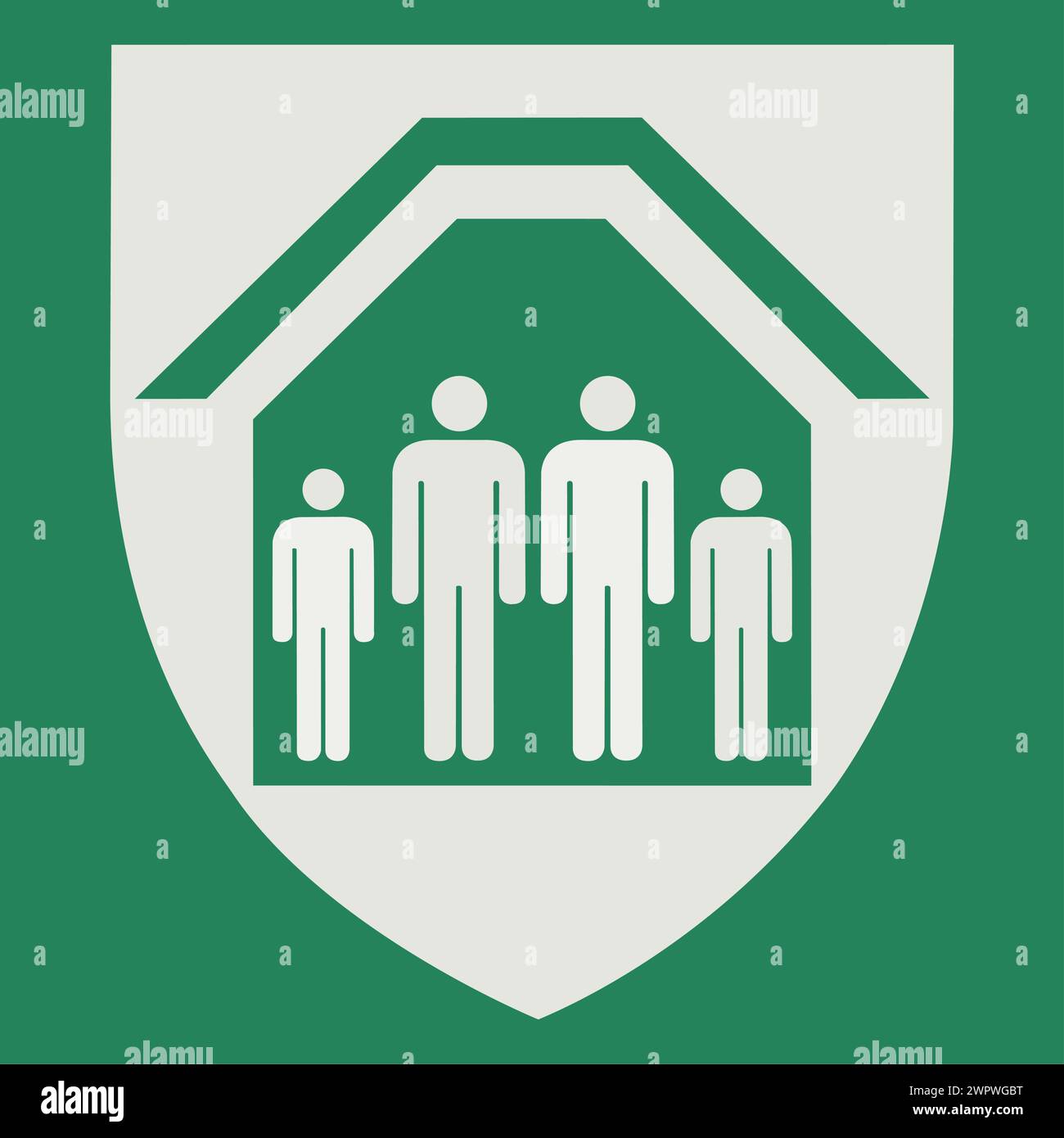 SAFETY CONDITION SIGN PICTOGRAM, PROTECTION SHELTER ISO 7010 – E021 Stock Vector