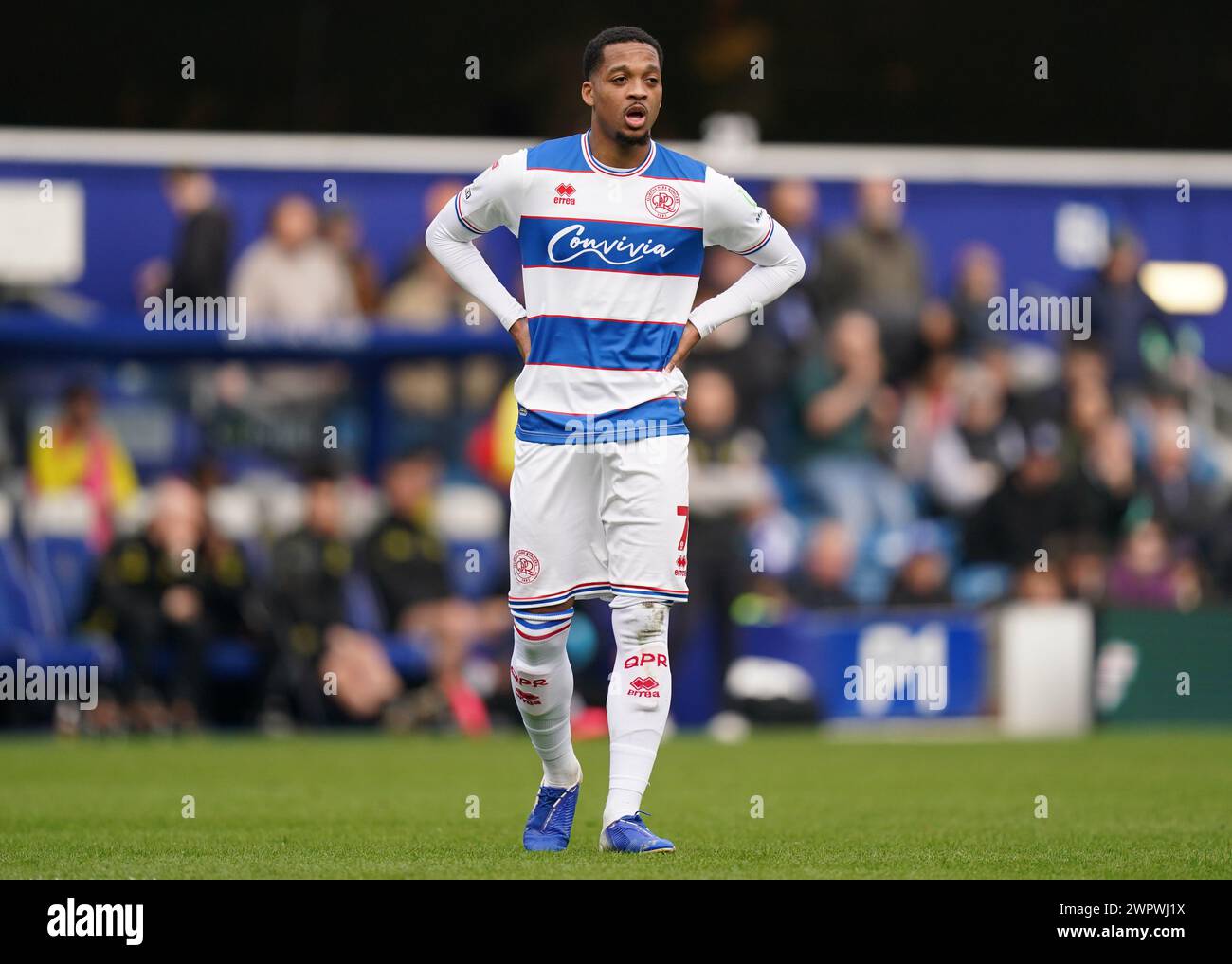LONDON, ENGLAND - MARCH 9: Chris Willock of Queens Park Rangers during the Sky Bet Championship match between Queens Park Rangers and Middlesbrough at Loftus Road on March 9, 2024 in London, England.(Photo by Dylan Hepworth/MB Media) Stock Photo
